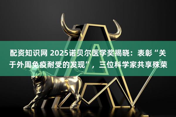 配资知识网 2025诺贝尔医学奖揭晓：表彰“关于外周免疫耐受的发现”，三位科学家共享殊荣